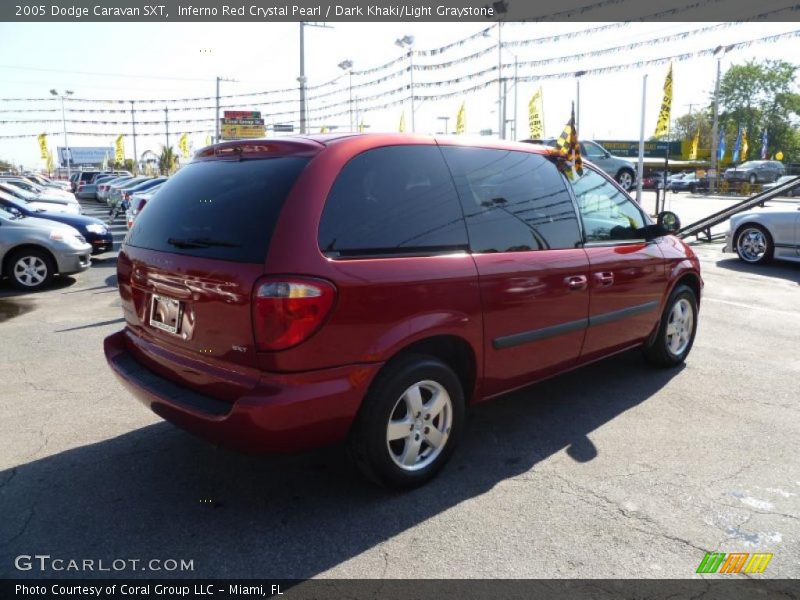 Inferno Red Crystal Pearl / Dark Khaki/Light Graystone 2005 Dodge Caravan SXT