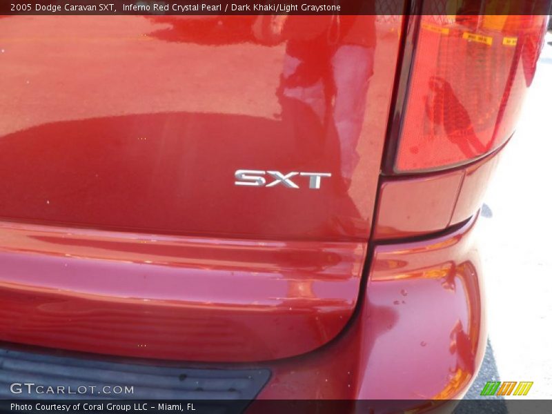 Inferno Red Crystal Pearl / Dark Khaki/Light Graystone 2005 Dodge Caravan SXT