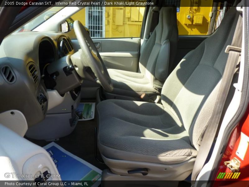 Inferno Red Crystal Pearl / Dark Khaki/Light Graystone 2005 Dodge Caravan SXT