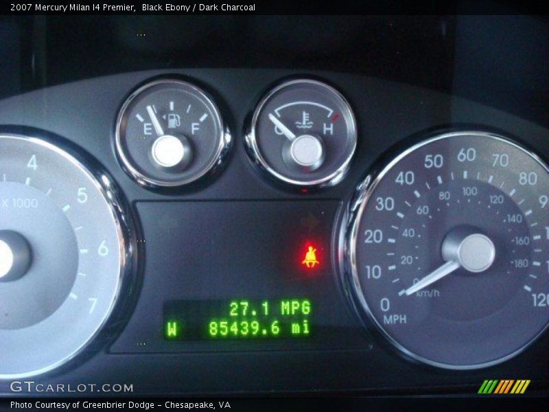 Black Ebony / Dark Charcoal 2007 Mercury Milan I4 Premier