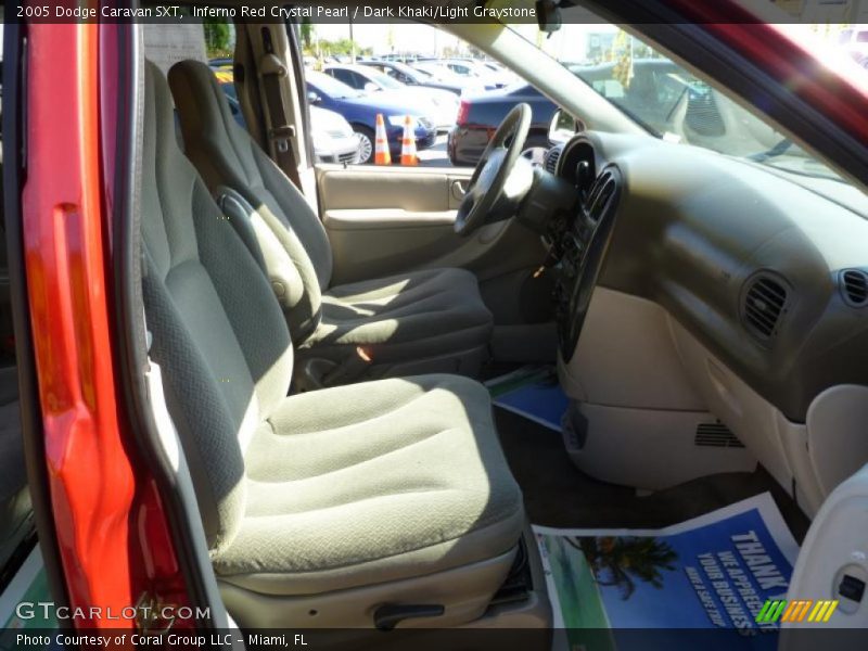 Inferno Red Crystal Pearl / Dark Khaki/Light Graystone 2005 Dodge Caravan SXT