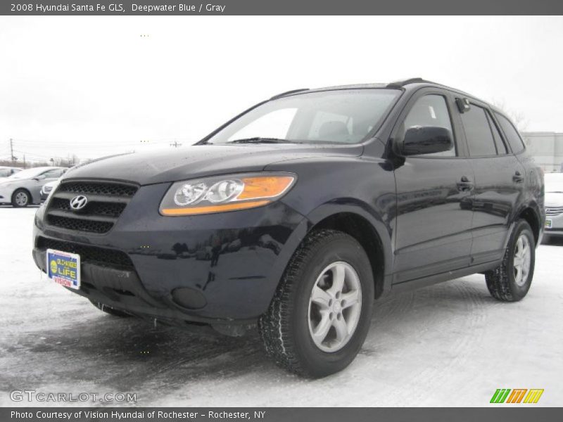 Deepwater Blue / Gray 2008 Hyundai Santa Fe GLS
