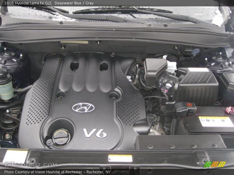Deepwater Blue / Gray 2008 Hyundai Santa Fe GLS