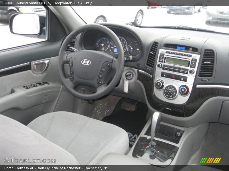 Deepwater Blue / Gray 2008 Hyundai Santa Fe GLS