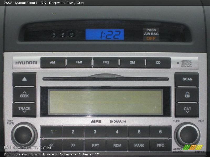 Deepwater Blue / Gray 2008 Hyundai Santa Fe GLS