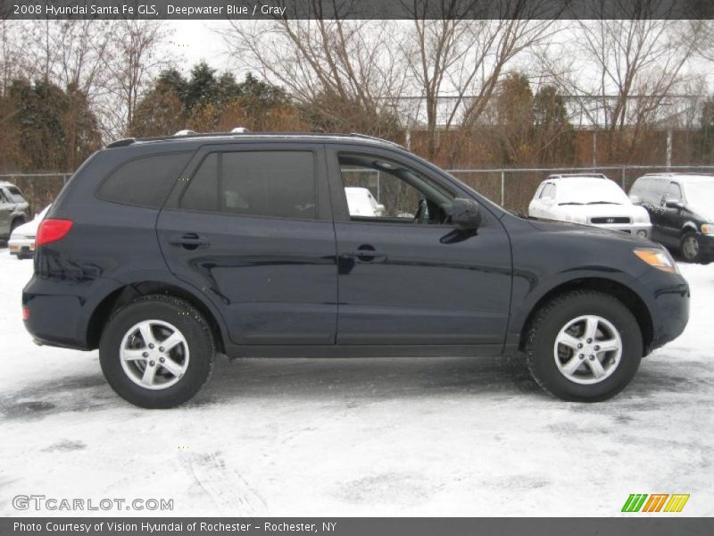 Deepwater Blue / Gray 2008 Hyundai Santa Fe GLS