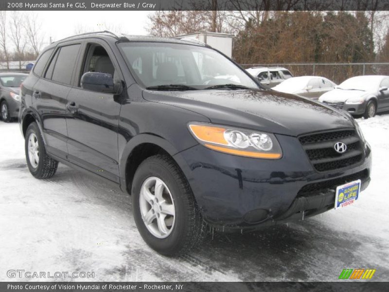 Deepwater Blue / Gray 2008 Hyundai Santa Fe GLS