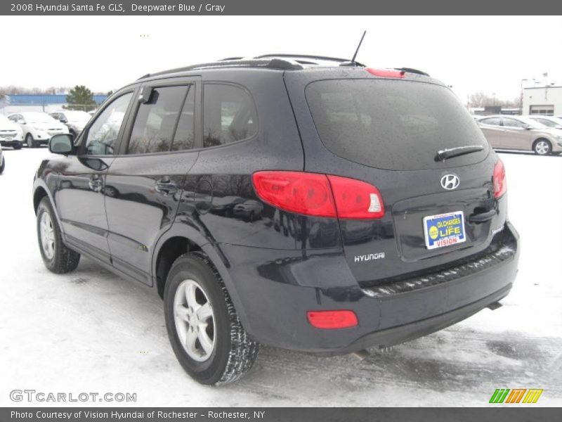 Deepwater Blue / Gray 2008 Hyundai Santa Fe GLS