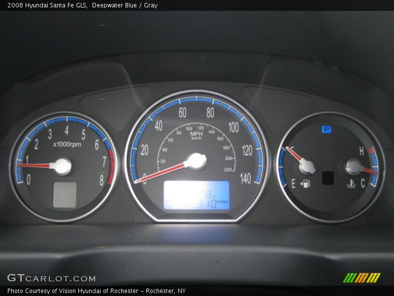 Deepwater Blue / Gray 2008 Hyundai Santa Fe GLS
