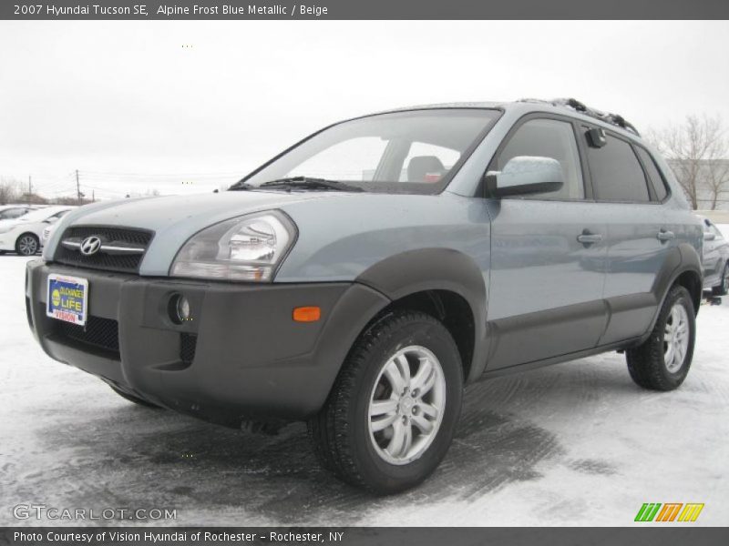 Alpine Frost Blue Metallic / Beige 2007 Hyundai Tucson SE