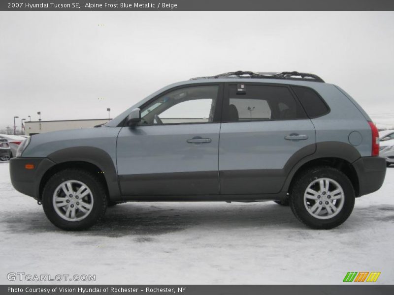 Alpine Frost Blue Metallic / Beige 2007 Hyundai Tucson SE