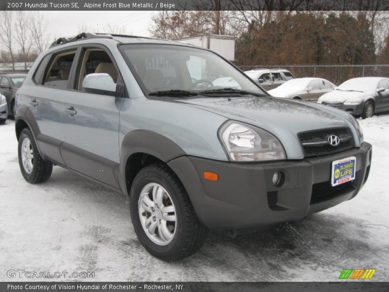 Alpine Frost Blue Metallic / Beige 2007 Hyundai Tucson SE