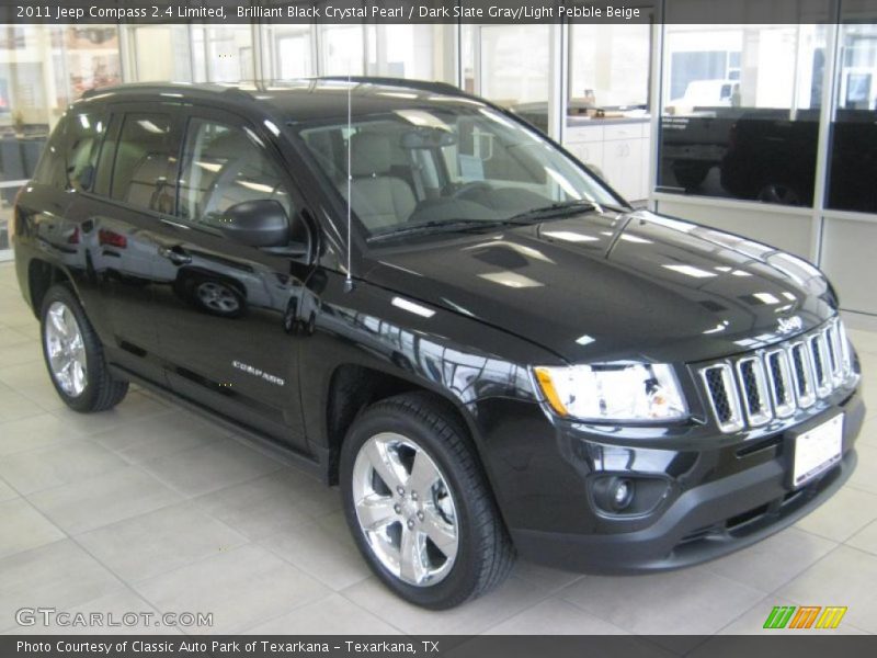 Brilliant Black Crystal Pearl / Dark Slate Gray/Light Pebble Beige 2011 Jeep Compass 2.4 Limited