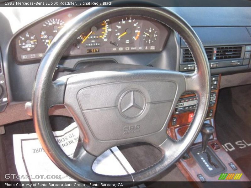 Signal Red / Black 1992 Mercedes-Benz SL 500 Roadster