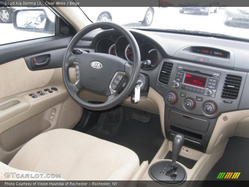 Clear White / Beige 2010 Kia Optima LX