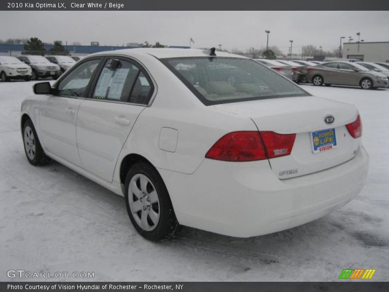 Clear White / Beige 2010 Kia Optima LX