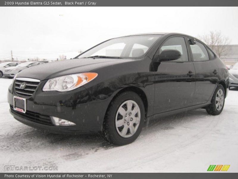 Black Pearl / Gray 2009 Hyundai Elantra GLS Sedan