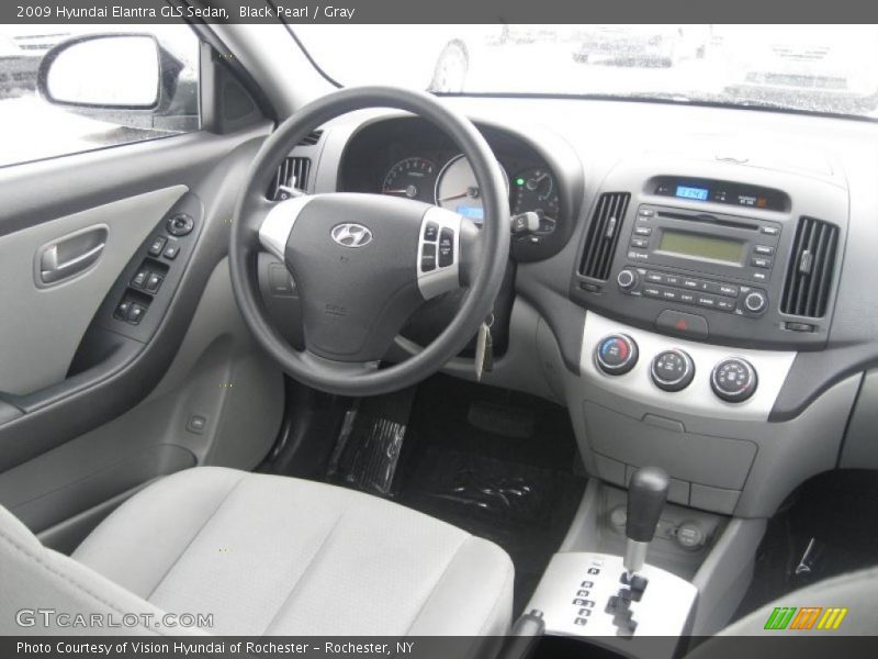 Black Pearl / Gray 2009 Hyundai Elantra GLS Sedan