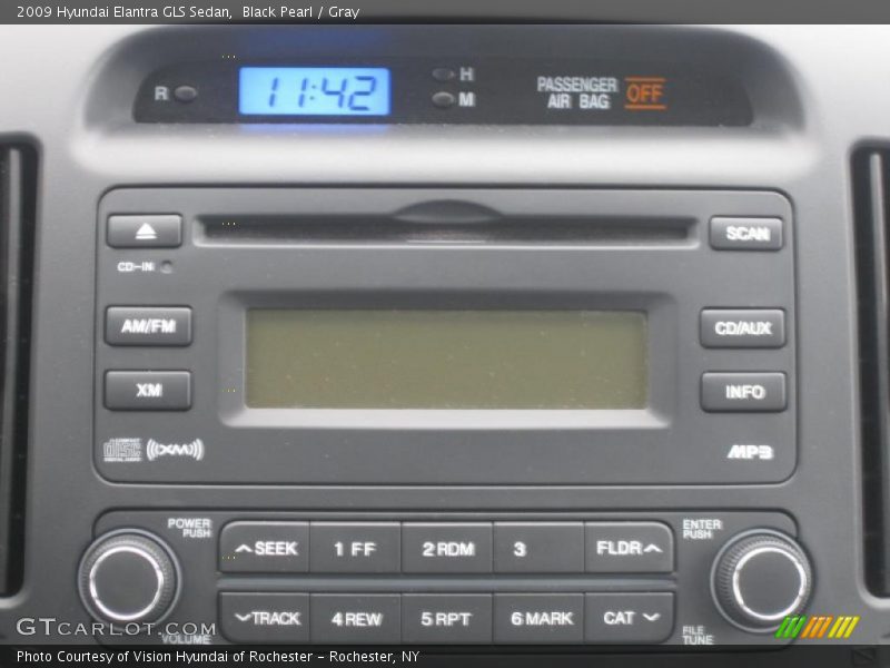 Black Pearl / Gray 2009 Hyundai Elantra GLS Sedan