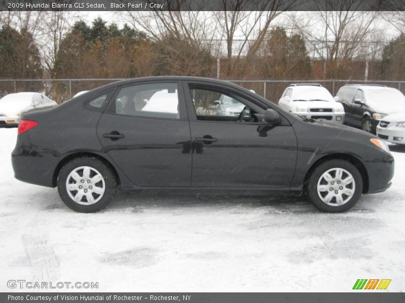 Black Pearl / Gray 2009 Hyundai Elantra GLS Sedan