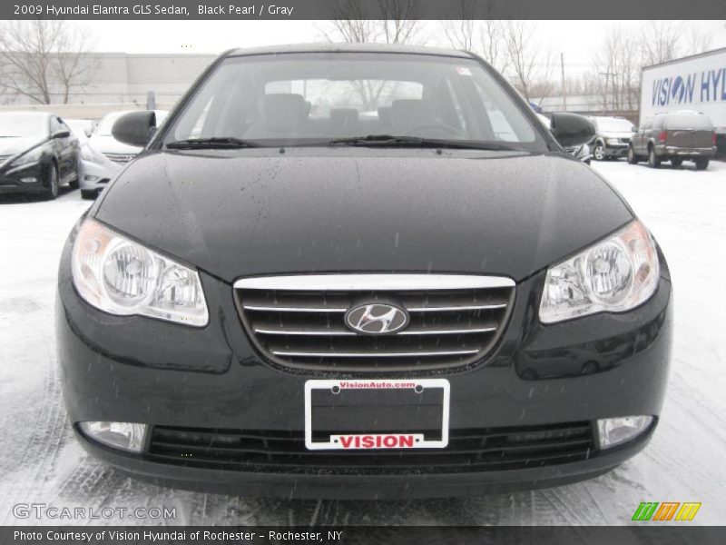 Black Pearl / Gray 2009 Hyundai Elantra GLS Sedan