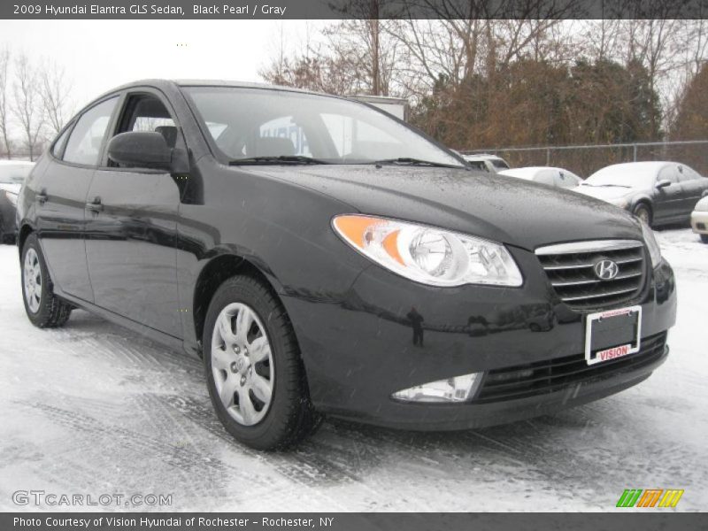 Black Pearl / Gray 2009 Hyundai Elantra GLS Sedan