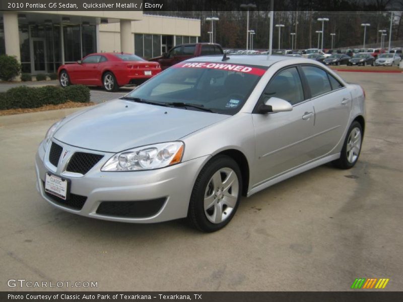Quicksilver Metallic / Ebony 2010 Pontiac G6 Sedan