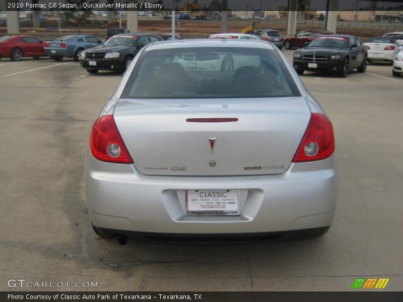 Quicksilver Metallic / Ebony 2010 Pontiac G6 Sedan