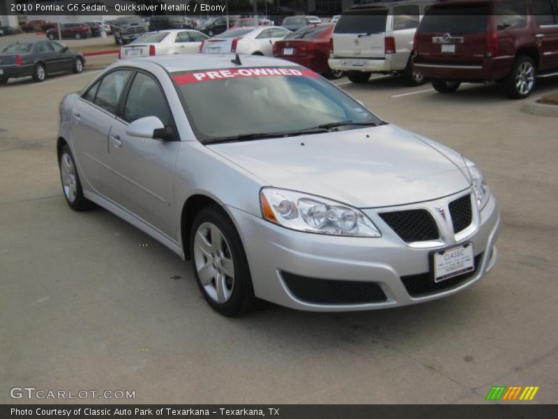 Quicksilver Metallic / Ebony 2010 Pontiac G6 Sedan