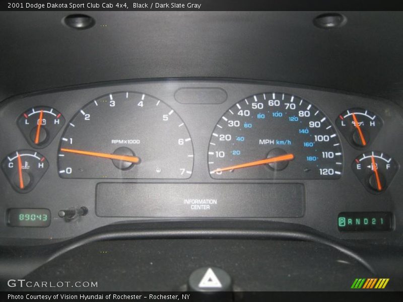  2001 Dakota Sport Club Cab 4x4 Sport Club Cab 4x4 Gauges