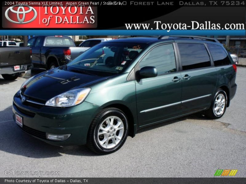 Aspen Green Pearl / Stone Gray 2004 Toyota Sienna XLE Limited