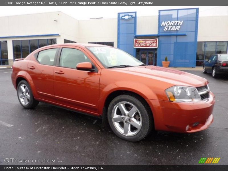 Sunburst Orange Pearl / Dark Slate Gray/Light Graystone 2008 Dodge Avenger R/T AWD