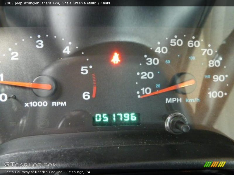 Shale Green Metallic / Khaki 2003 Jeep Wrangler Sahara 4x4