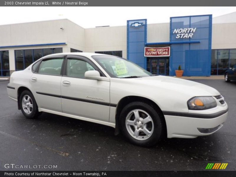 White / Neutral Beige 2003 Chevrolet Impala LS