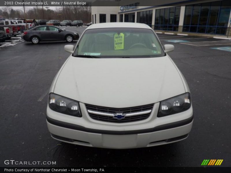 White / Neutral Beige 2003 Chevrolet Impala LS