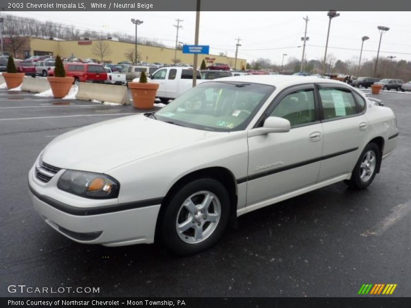 White / Neutral Beige 2003 Chevrolet Impala LS