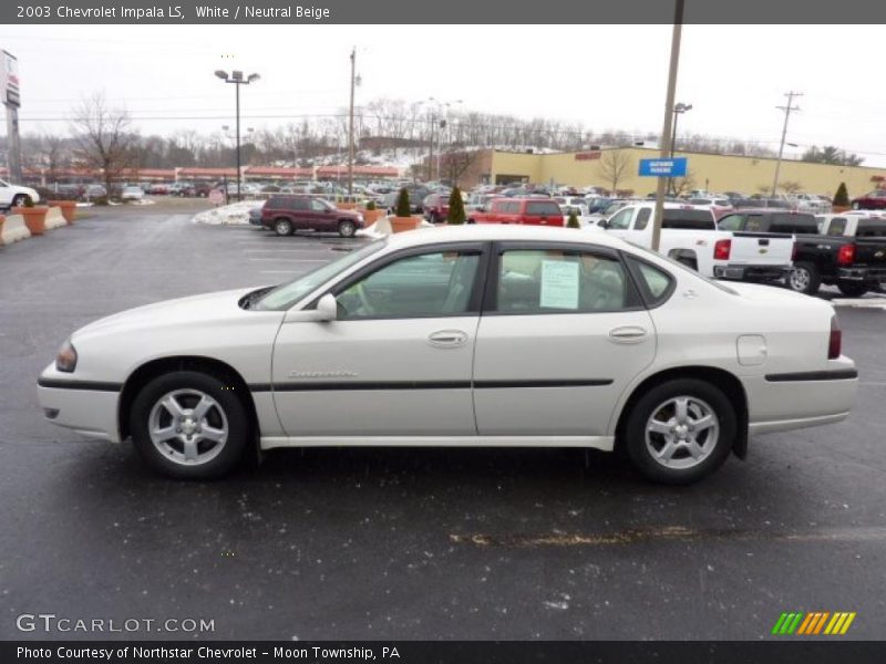 White / Neutral Beige 2003 Chevrolet Impala LS