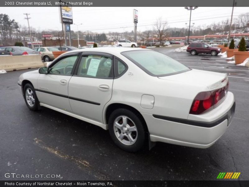 White / Neutral Beige 2003 Chevrolet Impala LS