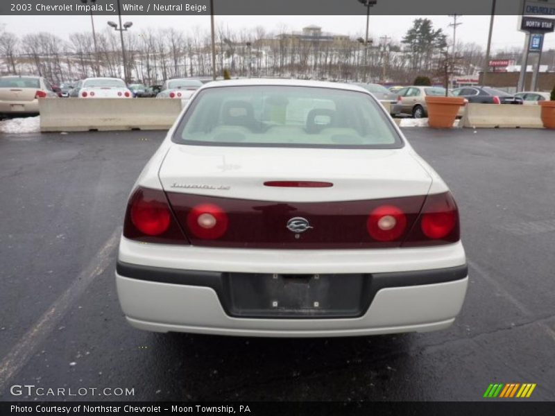 White / Neutral Beige 2003 Chevrolet Impala LS