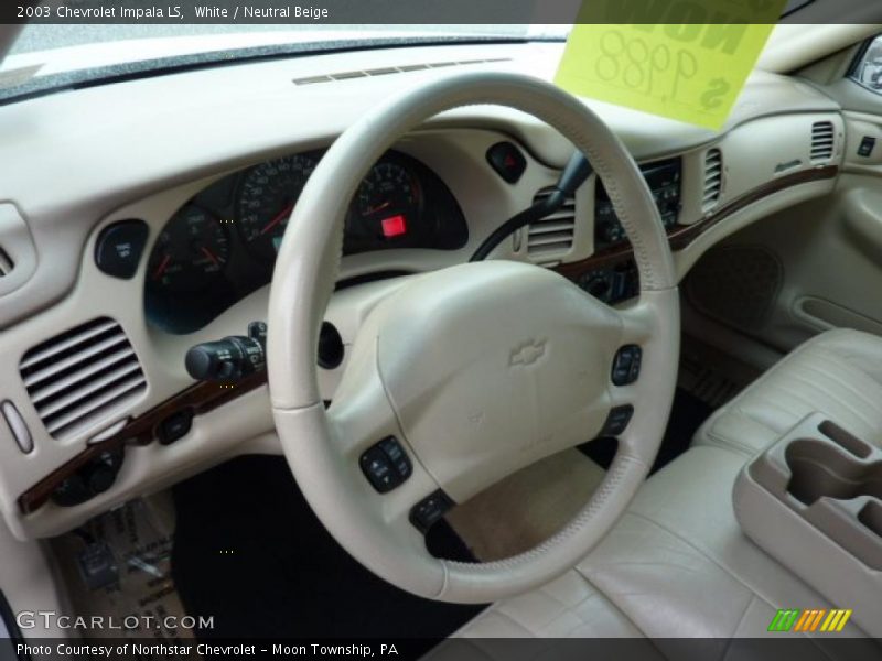 White / Neutral Beige 2003 Chevrolet Impala LS