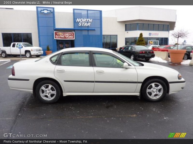 White / Neutral Beige 2003 Chevrolet Impala LS