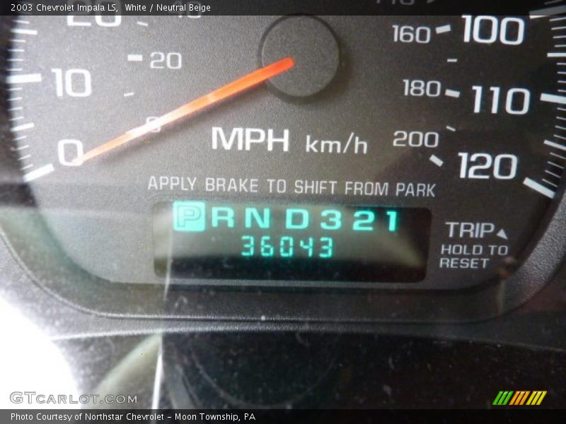 White / Neutral Beige 2003 Chevrolet Impala LS