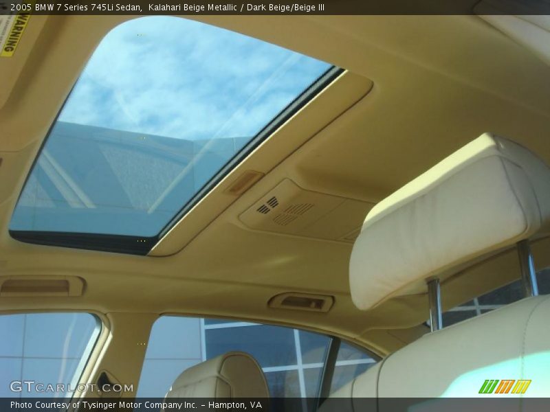 Kalahari Beige Metallic / Dark Beige/Beige III 2005 BMW 7 Series 745Li Sedan