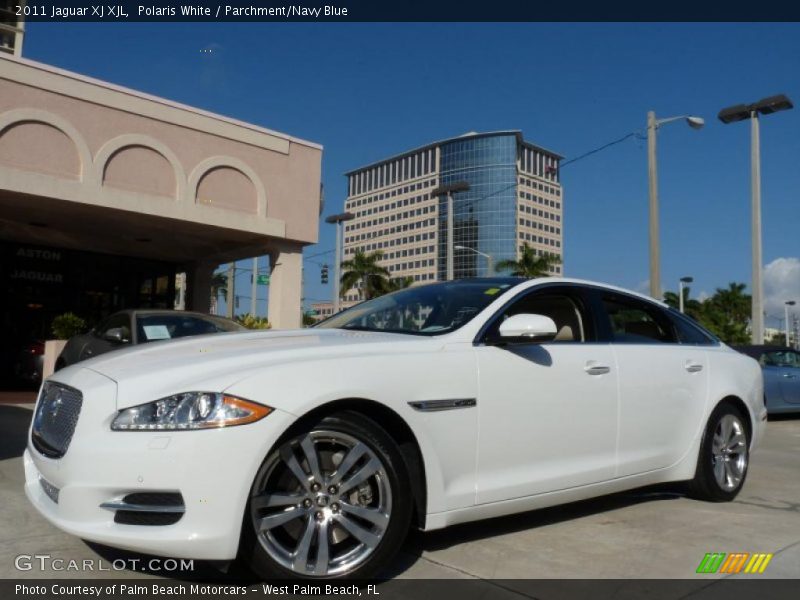 Polaris White / Parchment/Navy Blue 2011 Jaguar XJ XJL