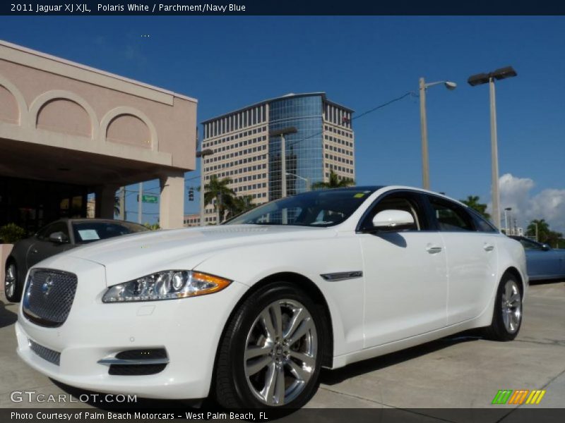 Polaris White / Parchment/Navy Blue 2011 Jaguar XJ XJL