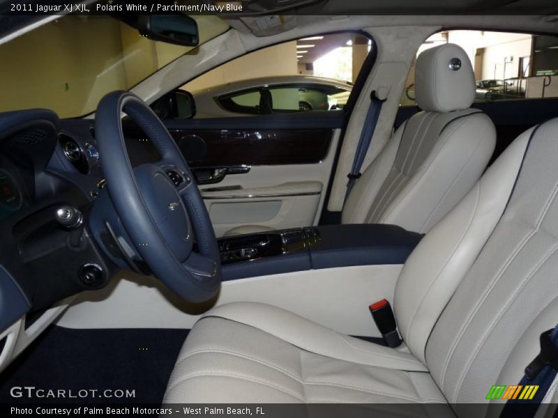 Polaris White / Parchment/Navy Blue 2011 Jaguar XJ XJL