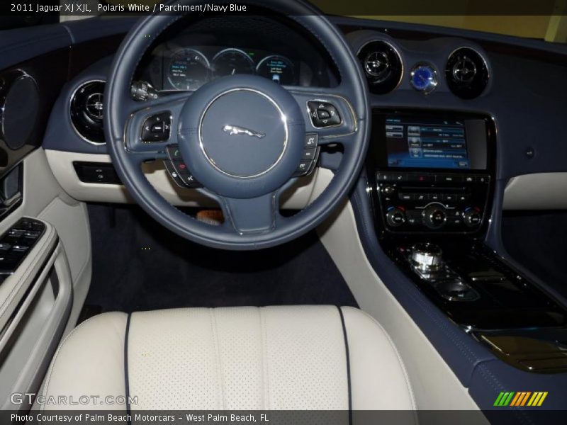 Polaris White / Parchment/Navy Blue 2011 Jaguar XJ XJL