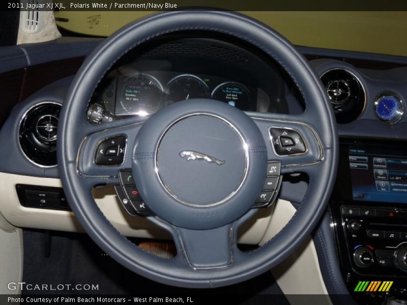 Polaris White / Parchment/Navy Blue 2011 Jaguar XJ XJL