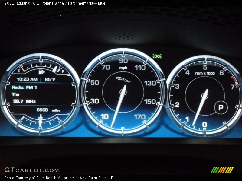 Polaris White / Parchment/Navy Blue 2011 Jaguar XJ XJL