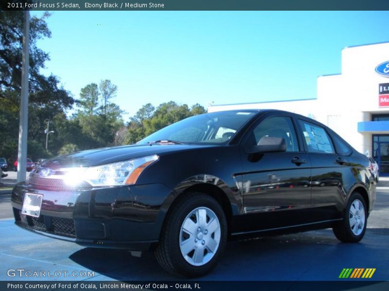 Ebony Black / Medium Stone 2011 Ford Focus S Sedan